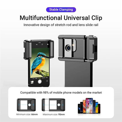 APEXEL APL-20-40XCR50 20-40X Phone Zoom Lens Kit with Adjustable 42-129cm Tripod HD Telephoto Lens for Moon, Concert Photography - Lens & Accessories by APEXEL | Online Shopping UK | buy2fix