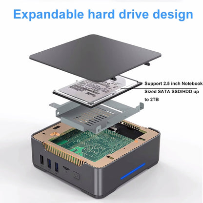 GK3Plus N100 8G+256G UK Plug 12th Intel Alderlake Dual HDMI+VGA Triple Display 4K HD Pocket Mini PC by buy2fix