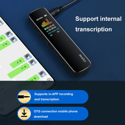 Mrobo RV-19 0.96-inch HD Screen 3D Noise Reduction Recording Pen Music Player, Capacity: 64GB(Black) by Mrobo