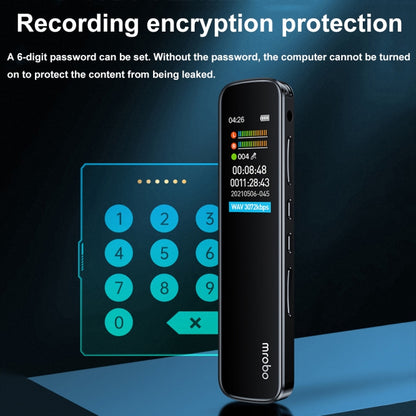 Mrobo RV-19 0.96-inch HD Screen 3D Noise Reduction Recording Pen Music Player, Capacity: 64GB(Black) by Mrobo