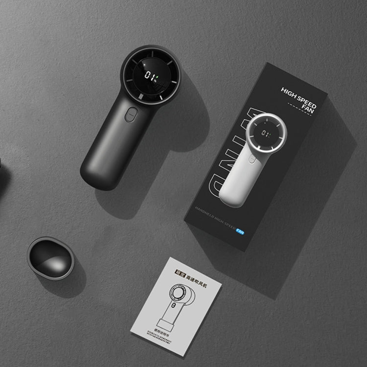 Outdoor Handheld Turbine Digital Display 100-Speed High-Speed Mini Fan, Color: Black by buy2fix