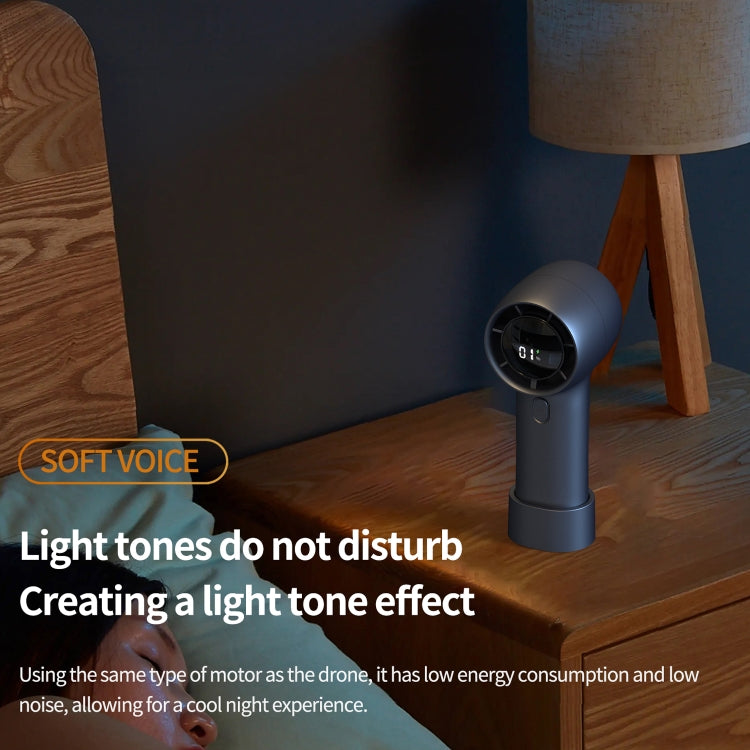 Outdoor Handheld Turbine Digital Display 100-Speed High-Speed Mini Fan, Color: Black by buy2fix