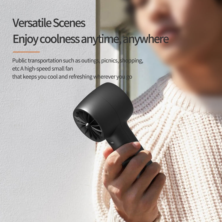 Outdoor Handheld Turbine Digital Display 100-Speed High-Speed Mini Fan, Color: Navy Blue by buy2fix