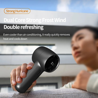Outdoor Handheld Turbine Digital Display 100-Speed High-Speed Mini Fan, Color: Black by buy2fix