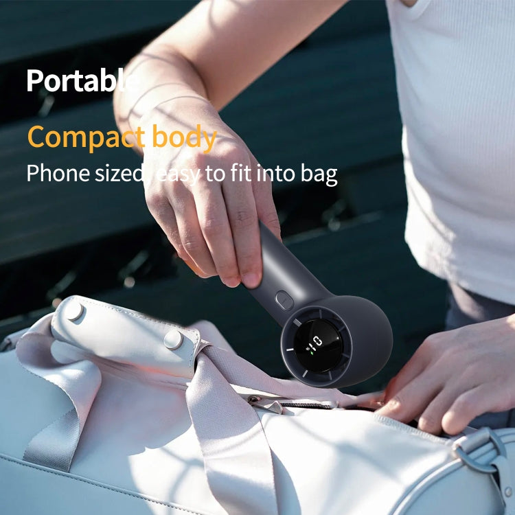 Outdoor Handheld Turbine Digital Display 100-Speed High-Speed Mini Fan, Color: White by buy2fix