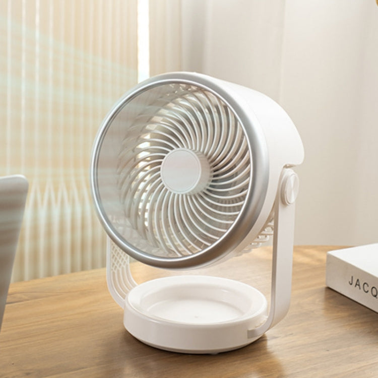 Air Circulating Fan USB Charging Desktop Quiet Fan(White) by buy2fix