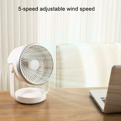 Air Circulating Fan USB Charging Desktop Quiet Fan(White) by buy2fix