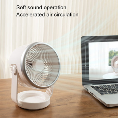 Air Circulating Fan USB Charging Desktop Quiet Fan(White) by buy2fix