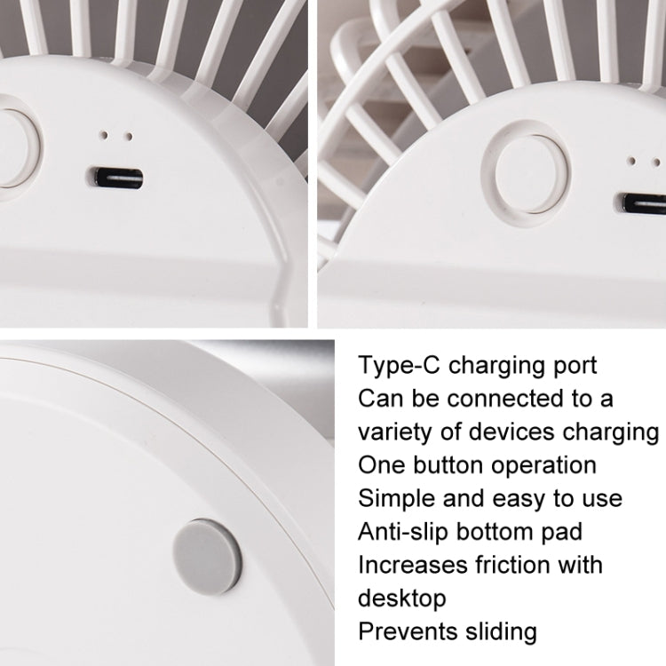 Air Circulating Fan USB Charging Desktop Quiet Fan(White) by buy2fix