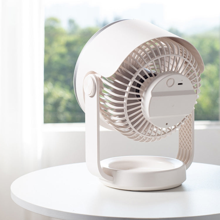 Air Circulating Fan USB Charging Desktop Quiet Fan(White) by buy2fix