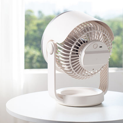 Air Circulating Fan USB Charging Desktop Quiet Fan(White) by buy2fix