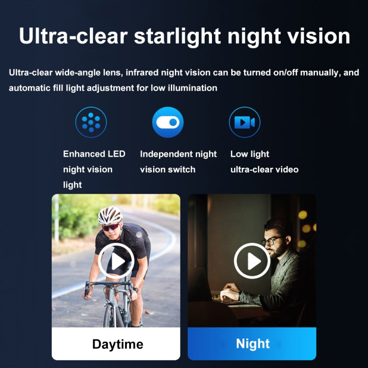 Mrobo D6 1080P Rotating Camera Night Vision Video Recorder With Back Clip, Size: 64GB(Black) by Mrobo