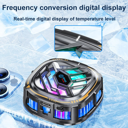 X76 Magnetic Digital Display Semiconductor Mobile Phone Radiator with Chip(Black Gold) - Cooling Fan Radiator by buy2fix | Online Shopping UK | buy2fix