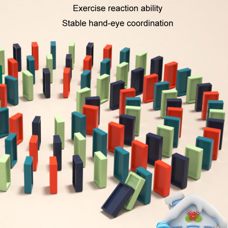 Children Dominoes Toy Train Electrical Music Light Train Automatic Casting Tokens Toy(Blue) by buy2fix