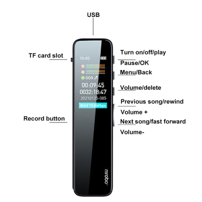Mrobo RV18 0.96-Inch Color Screen Smart Noise Reduction Recording Pen, Capacity: 32GB(Enhanced) by Mrobo