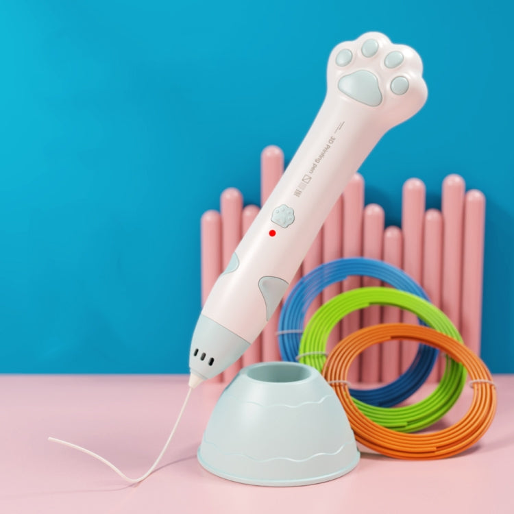 Cat Claw USB Charging Low Temperature 3D Printing Pen Children DIY Graffiti 3D Painting Pen(Mint Green) by buy2fix