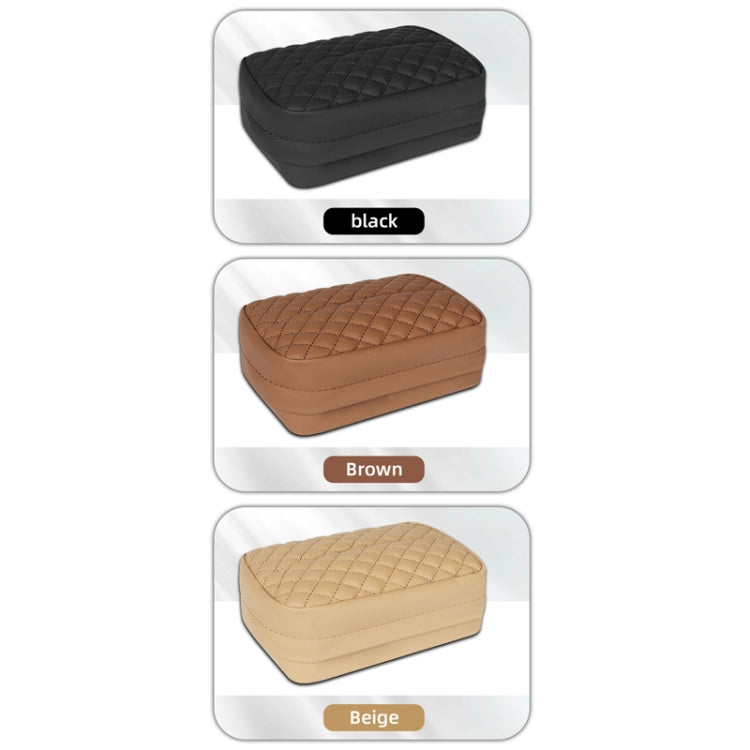 Car Sun Visor Armrest Box Back Hanging Tissue Box(Brown) by buy2fix