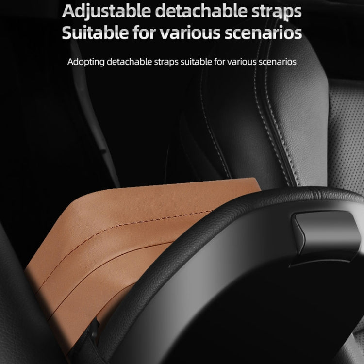 Car Sun Visor Armrest Box Back Hanging Tissue Box(Brown) by buy2fix