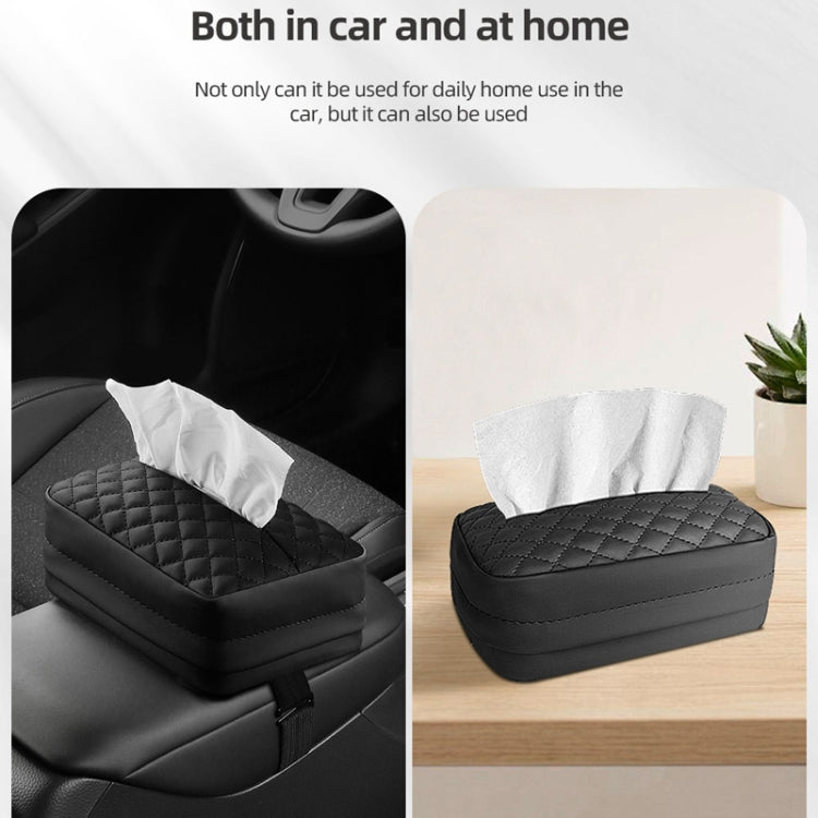Car Sun Visor Armrest Box Back Hanging Tissue Box(Black) by buy2fix