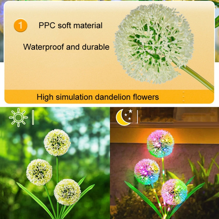 Dandelion Lawn Ground Plug Light Decoration Outdoor Solar LED Garden Lights, Model: 3 Head by buy2fix