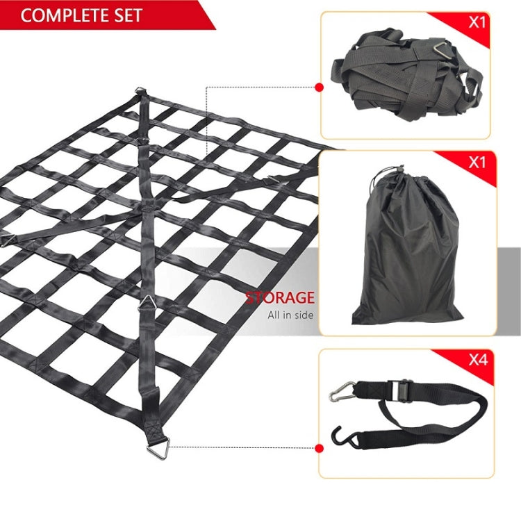 127x106cm Truck Bed Cargo Net Pickup Bed Netting Strap by buy2fix