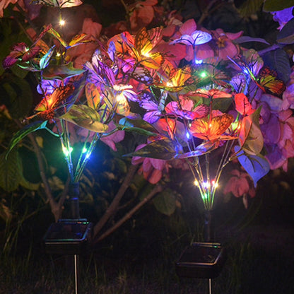 Lawn Ground Plug Light Decoration Outdoor Solar LED Garden Lights, Model: Butterfly Flower by buy2fix