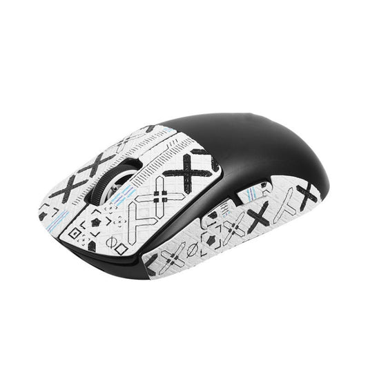 For Logitech GPW 2-Generation Mouse Anti-Slip Stickers Absorb Sweat Paste, Color: White Print Half Surround by buy2fix