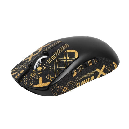 For Logitech GPW 2-Generation Mouse Anti-Slip Stickers Absorb Sweat Paste, Color: Black Gold Print Half Surround by buy2fix
