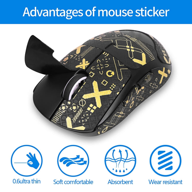 For Logitech GPW 2-Generation Mouse Anti-Slip Stickers Absorb Sweat Paste, Color: White Print Fully Surround by buy2fix