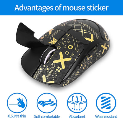 For Logitech GPW 2-Generation Mouse Anti-Slip Stickers Absorb Sweat Paste, Color: White Print Fully Surround by buy2fix