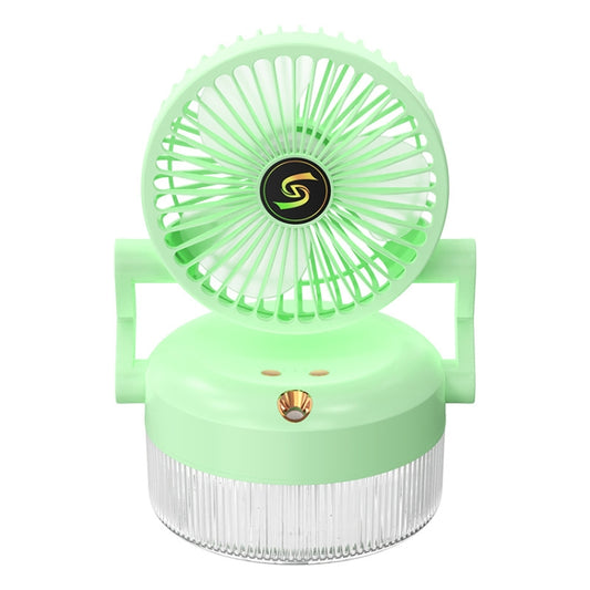 USB Charging Folding Desktop Spray Humidification Fan with Night Light(Green) by buy2fix