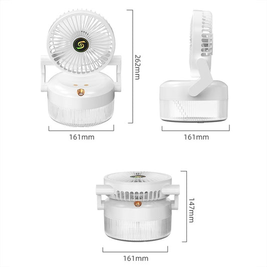 USB Charging Folding Desktop Spray Humidification Fan with Night Light(White) by buy2fix