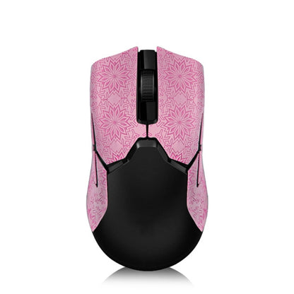 Snowflake Pattern Anti-slip Mouse Stickers For Razer Viper Ultimate Pink Half Surround by buy2fix
