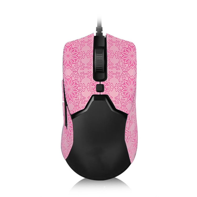 Snowflake Pattern Anti-slip Mouse Stickers For Razer Viper Mini Pink Half Surround by buy2fix