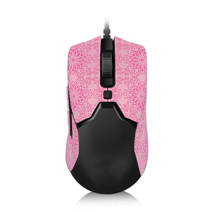 Snowflake Pattern Anti-slip Mouse Stickers For Razer Viper Mini Pink Half Surround by buy2fix