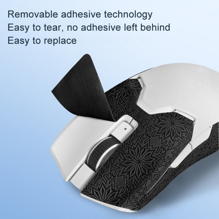 Snowflake Pattern Anti-slip Mouse Stickers For Razer Viper Ultimate Black Half Surround by buy2fix