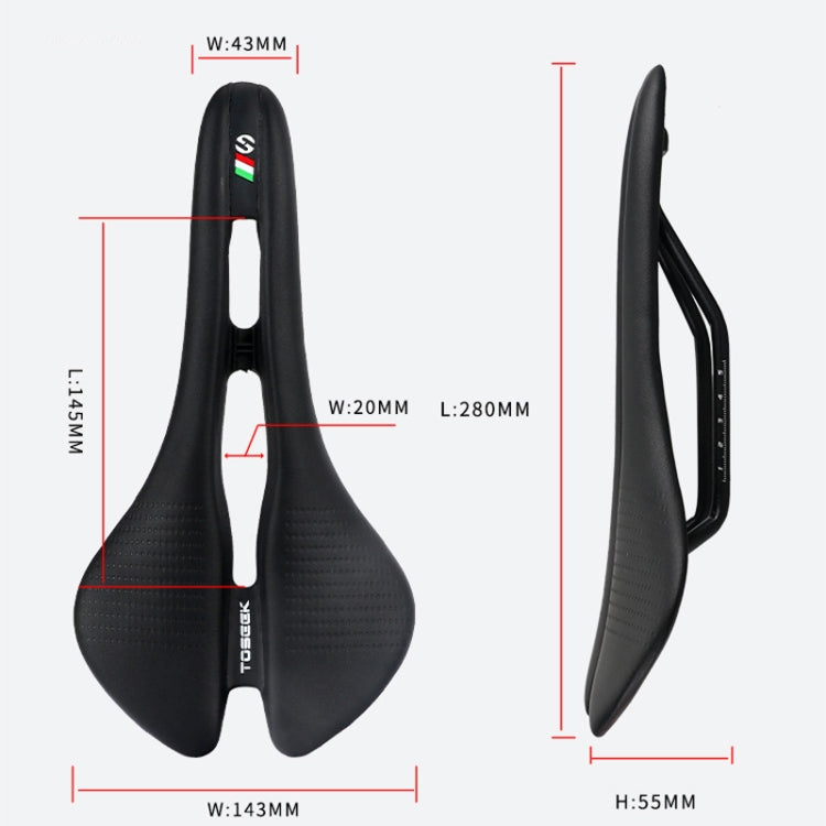 TOSEEK Mountain Bike Saddle Road Bicycle Seat Accessories, Color: Black by TOSEEK