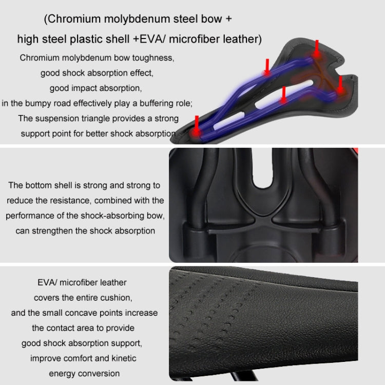 TOSEEK Mountain Bike Saddle Road Bicycle Seat Accessories, Color: Black by TOSEEK