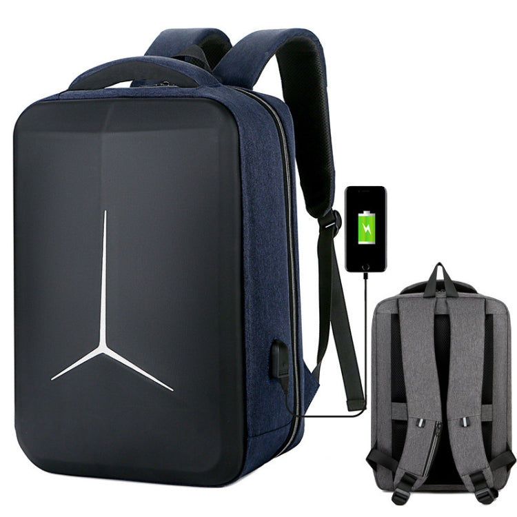 15 inch Multifunctional Waterproof Business Sports Laptop Backpack with USB Port(Navy Blue) by buy2fix