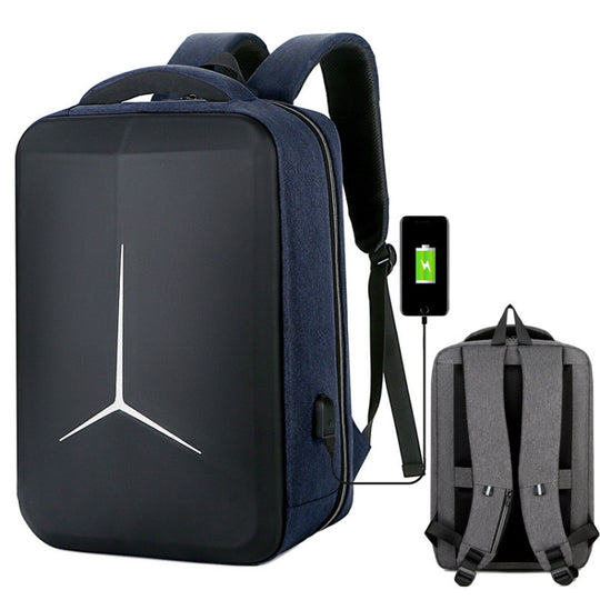 15 inch Multifunctional Waterproof Business Sports Laptop Backpack with USB Port(Navy Blue)