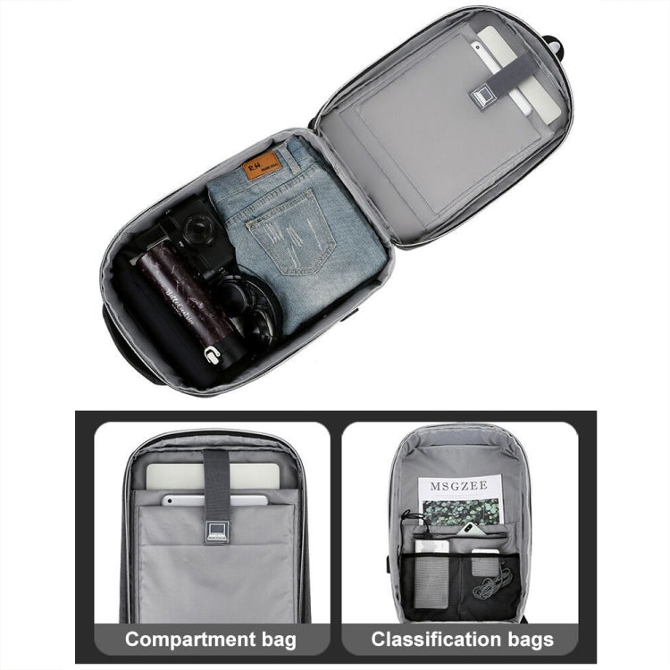 17 inch Multifunctional Waterproof Business Sports Laptop Backpack with USB Port(Dark Gray) by buy2fix