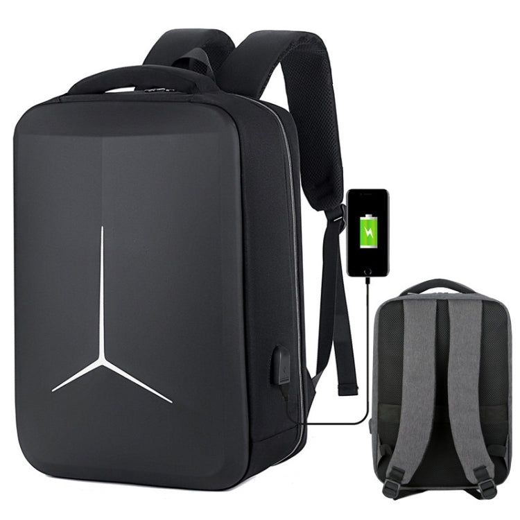15 inch Large-Capacity Waterproof Business Commuter Laptop Backpack with USB Port(Simplified Black) by buy2fix