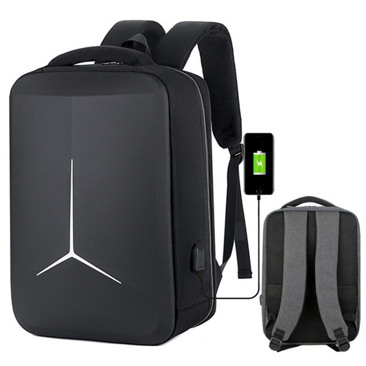 15 inch Large-Capacity Waterproof Business Commuter Laptop Backpack with USB Port(Simplified Black) by buy2fix