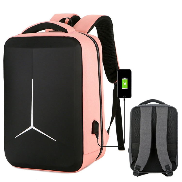 15 inch Large-Capacity Waterproof Business Commuter Laptop Backpack with USB Port(Simplified Pink) by buy2fix