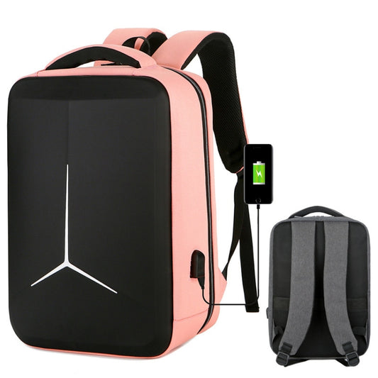 15 inch Large-Capacity Waterproof Business Commuter Laptop Backpack with USB Port(Simplified Pink) by buy2fix