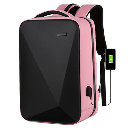 16 inch Large Capacity Password Lock Anti-Theft Laptop Backpack With USB Port(Pink) by buy2fix