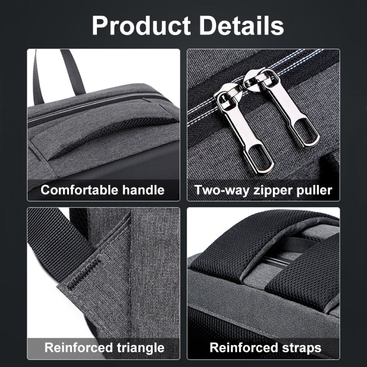 16 inch Large Capacity Password Lock Anti-Theft Laptop Backpack With USB Port(Dark Gray) by buy2fix