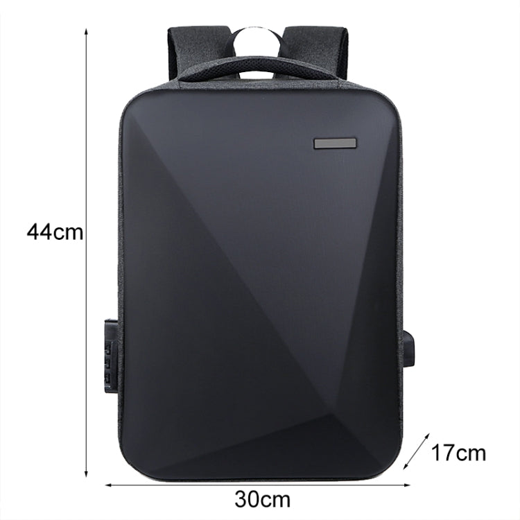 16 inch Large Capacity Password Lock Anti-Theft Laptop Backpack With USB Port(Black) by buy2fix