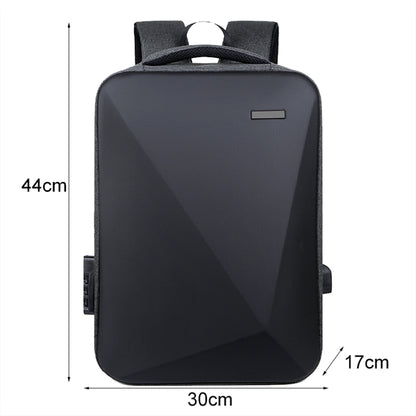16 inch Large Capacity Password Lock Anti-Theft Laptop Backpack With USB Port(Black) by buy2fix