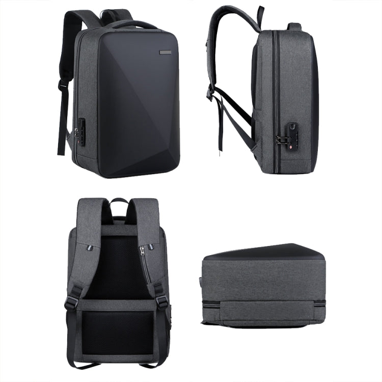 16 inch Large Capacity Password Lock Anti-Theft Laptop Backpack With USB Port(Black) by buy2fix